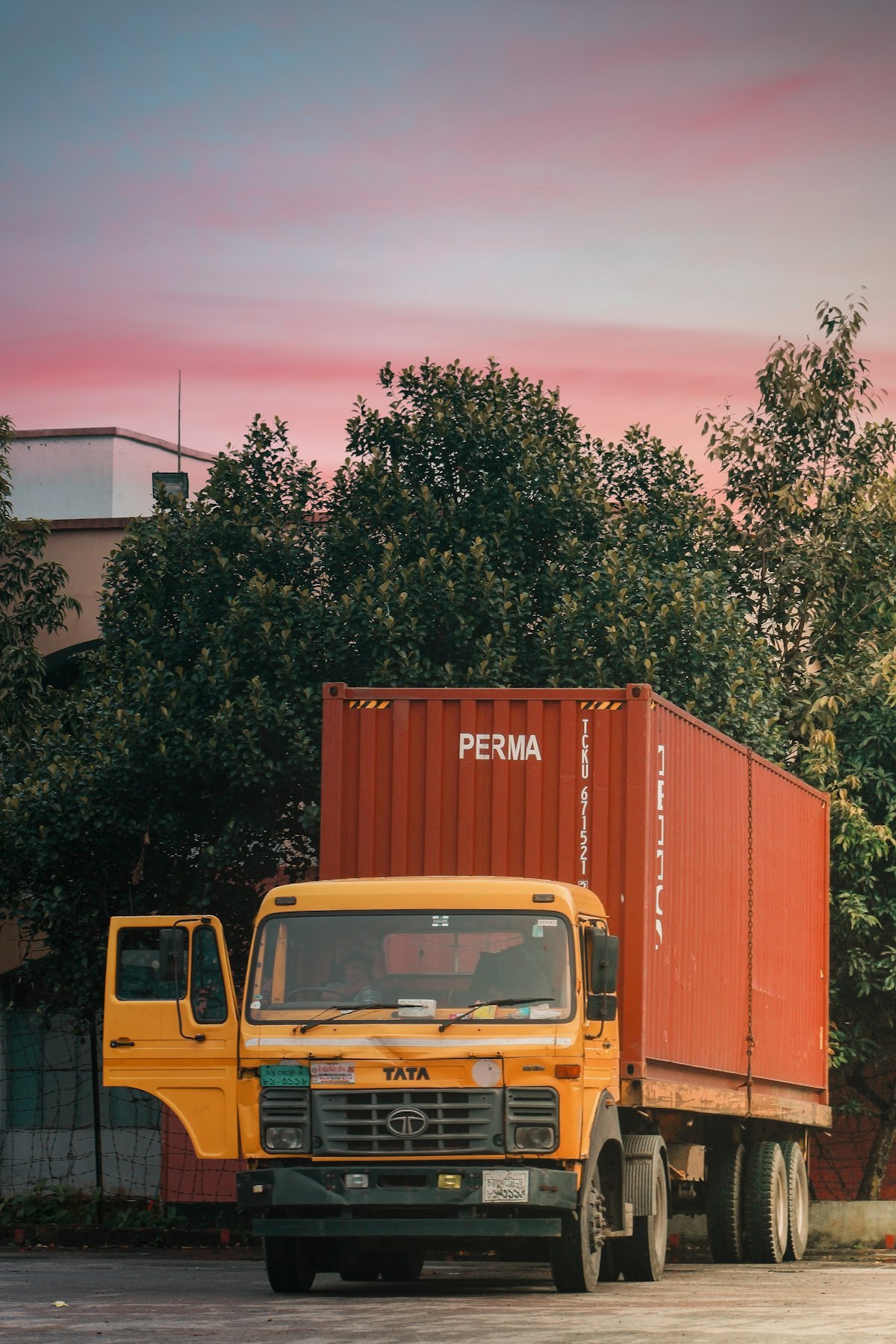 Freight lorry at a port